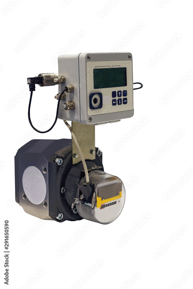 modern industrial high precision digital gas meter isolated on white background modern industrial high precision digital gas meter isolated on white background