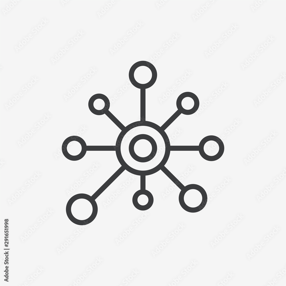 Hub Network Connection Flat Vector Icon Hub Network Connection Flat Vector Icon