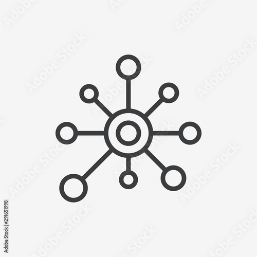 Hub Network Connection Flat Vector Icon