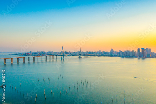 The view of Zhanjiang Bay in Guangdong at dusk © Weiming