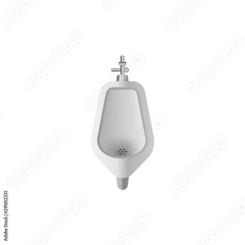 Mens public toilet urinoir, bathroom equipment illustration.