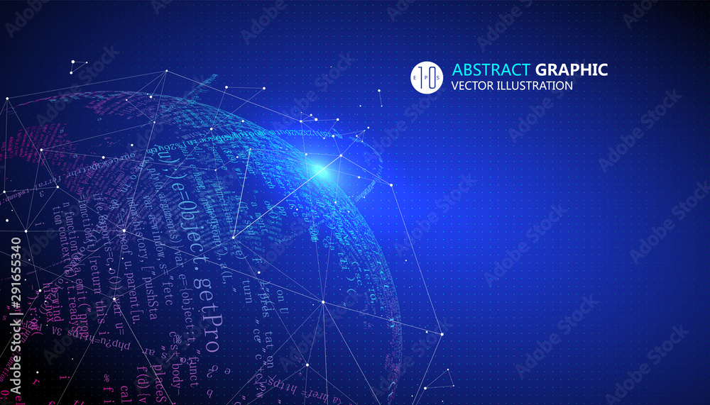 The Earth is made up of digital codes., a sense of science and technology abstract graphics. The Earth is made up of digital codes., a sense of science and technology abstract graphics.