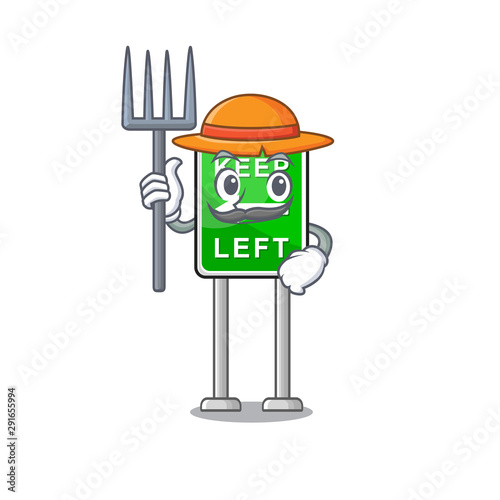 Farmer Keep Left mascot shape in character