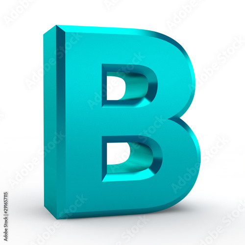 B blue alphabet word on white background illustration 3D rendering