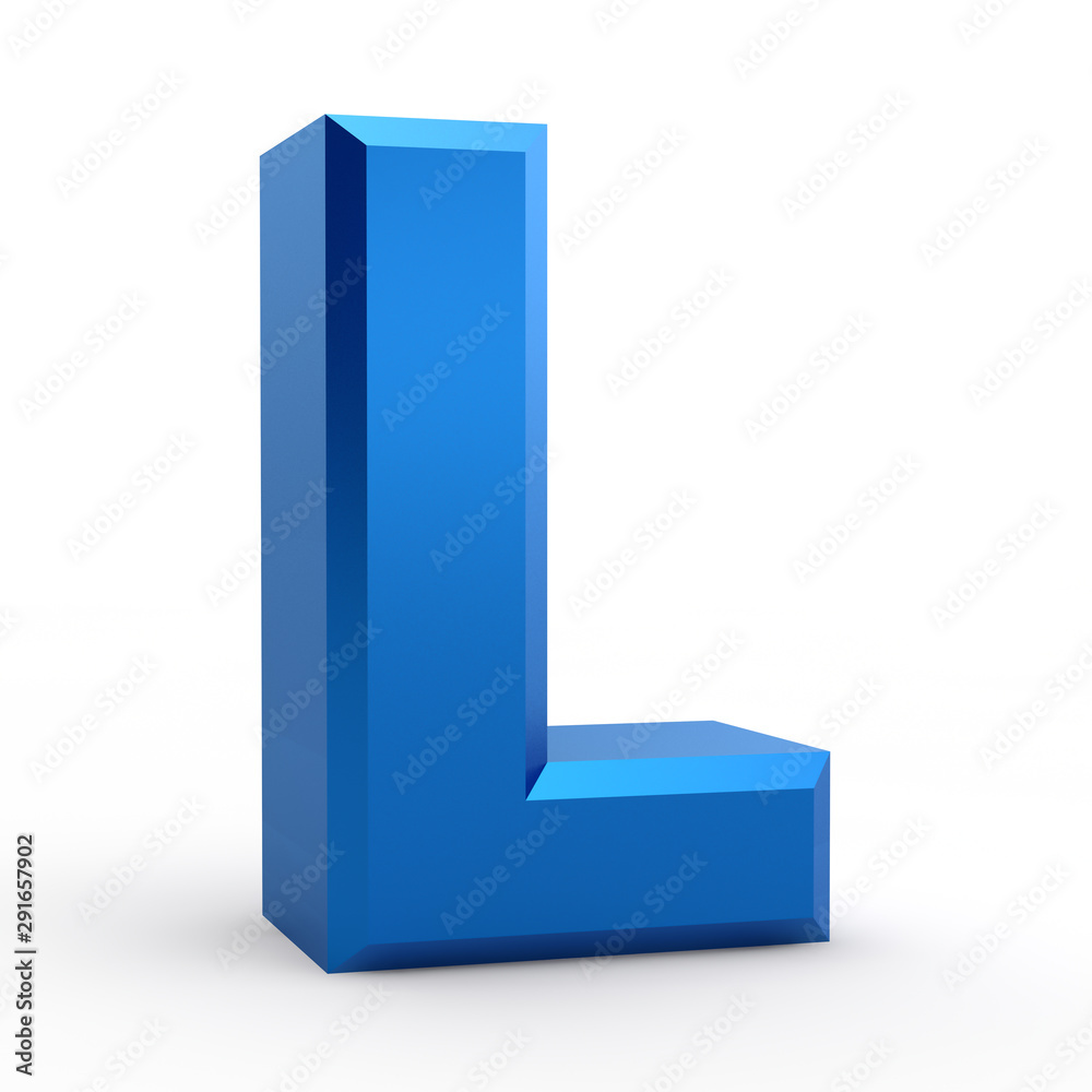 L blue alphabet word on white background illustration 3D rendering L blue alphabet word on white background illustration 3D rendering