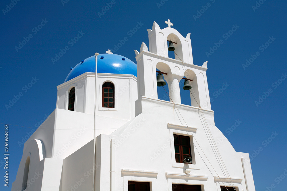 Blue domed Greek church