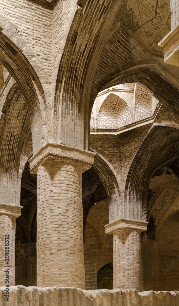 Grand Jameh mosque interior, Isfahan, Iran