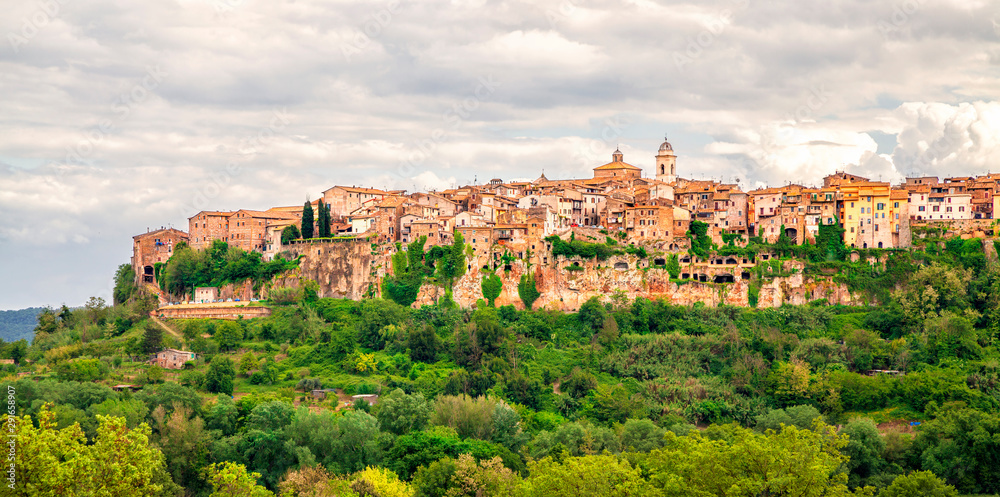 Orte town is situated in the Tiber valley on a high tuff cliff. Historical cities of Italy.