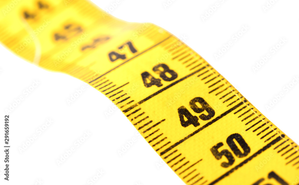 Measuring tape, selective focus on 49