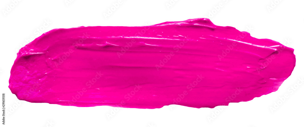 Vector pink glossy paint texture isolated on white - acrylic banner for Your design - obrazy, fototapety, plakaty 