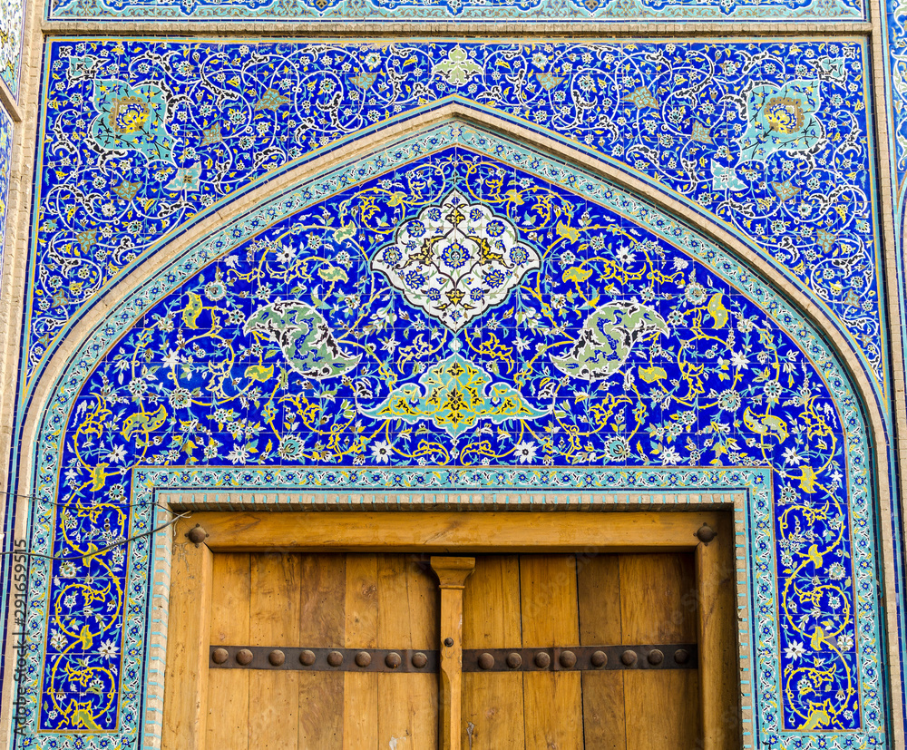 Entrance portal of Sheikh Lutfollah mosque, Isfahan, Iran