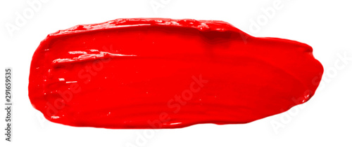 Vector red glossy paint texture isolated on white - acrylic banner for Your design
