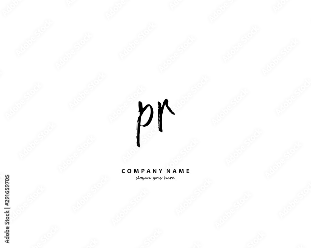 PR Initial handwriting logo vector PR Initial handwriting logo vector
