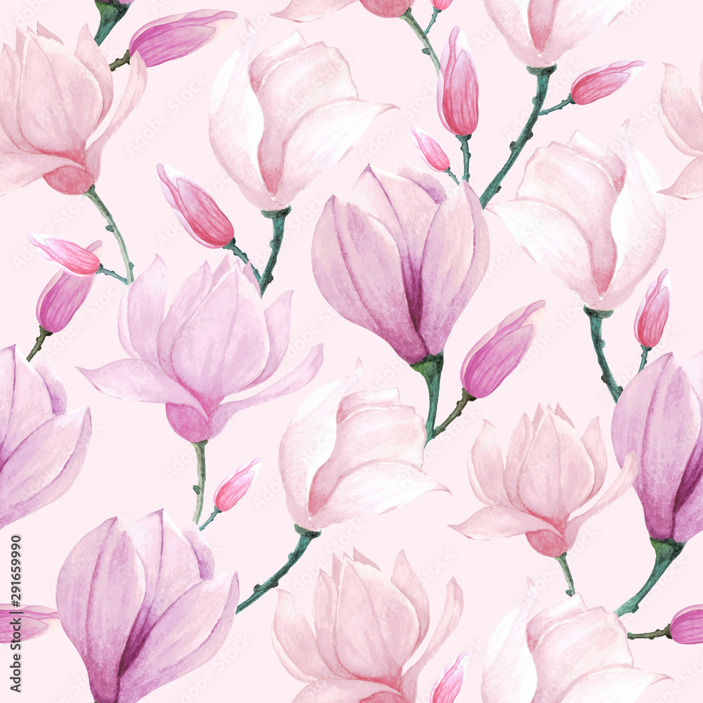 Floral watercolor pattern seamless