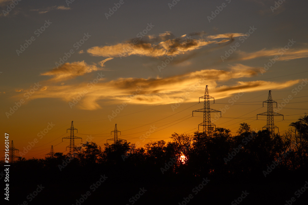 Power line against the 