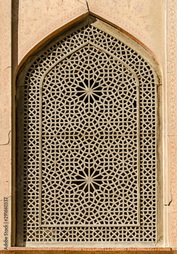 Latticed window of Ali Qapu palace, Isfahan, Iran  photo