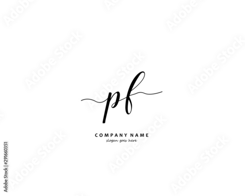 PF Initial handwriting logo vector