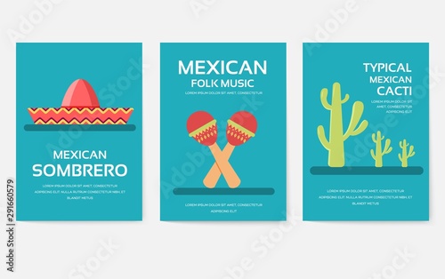 Set of Mexico country ornament travel tour concept. Asian traditional, magazine, book, poster, abstract, element. Vector decorative ethnic greeting card or invitation design background