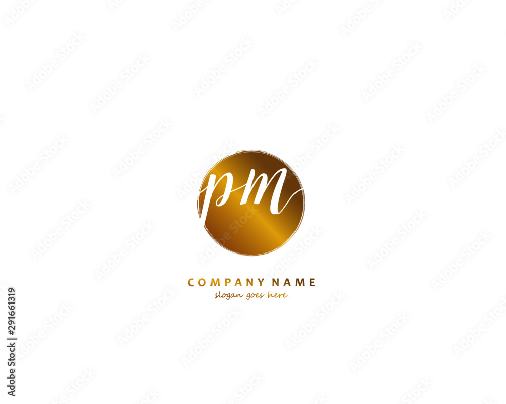 PM Initial handwriting logo vector PM Initial handwriting logo vector