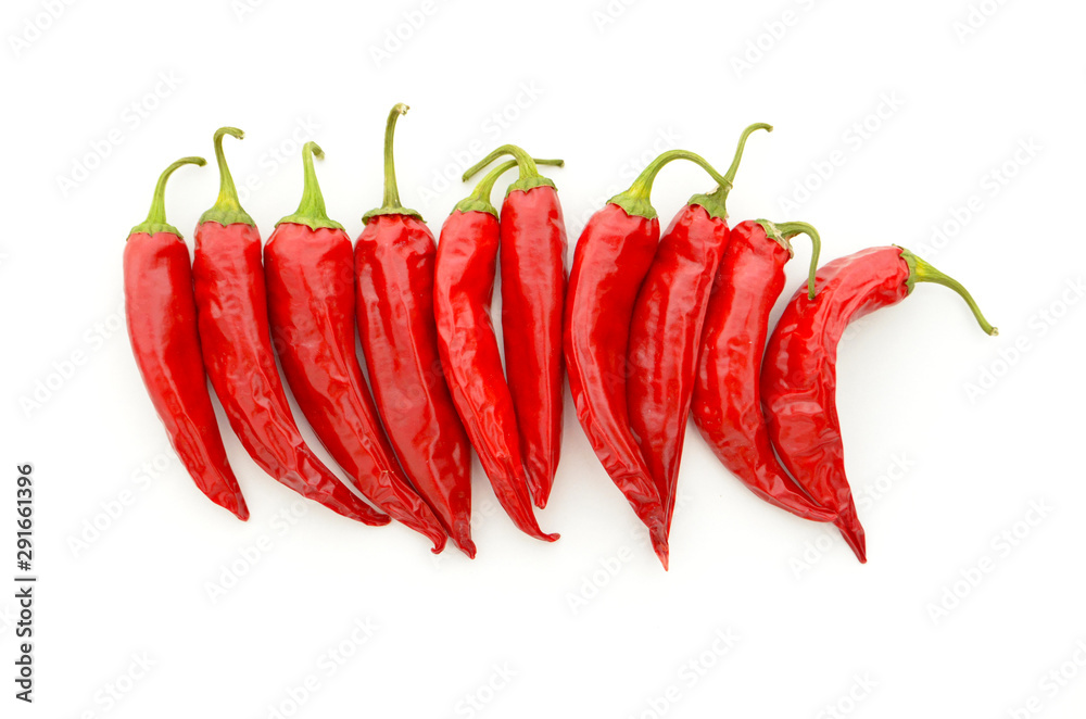 Red hot chili pepper on white background Red hot chili pepper on white background