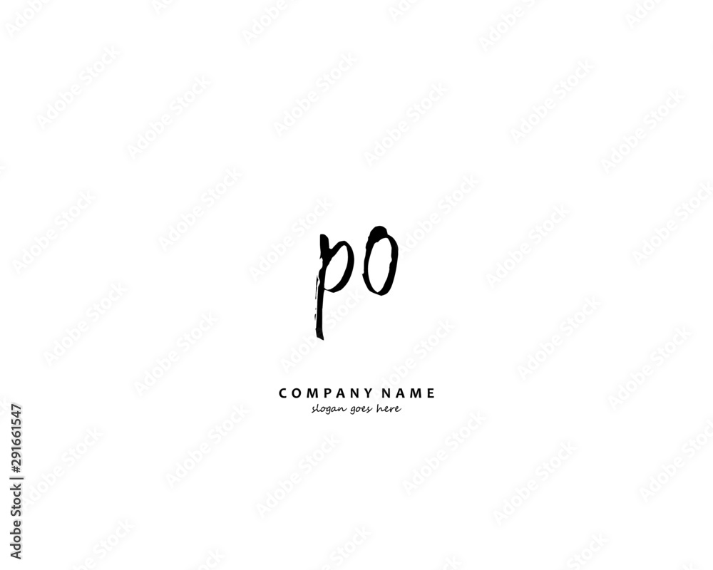 PO Initial handwriting logo vector PO Initial handwriting logo vector