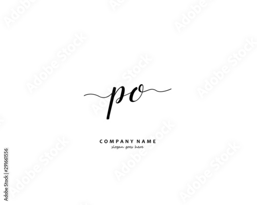PO Initial handwriting logo vector