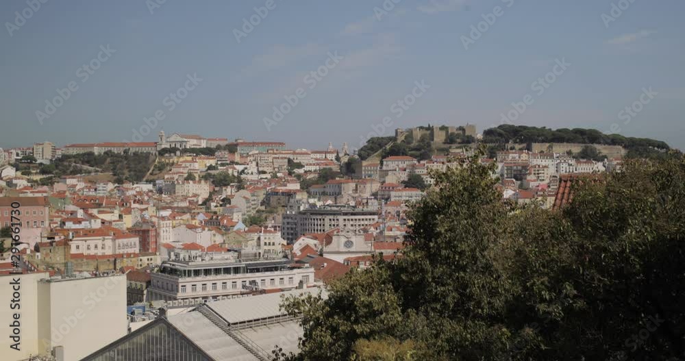 Locked down view: Cityscape of Lisbon, Portugal Locked down view: Cityscape of Lisbon, Portugal