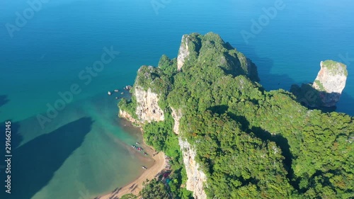 Cinematic, 4k, ariel shots of amazing limestones, Krabi, Thailand.