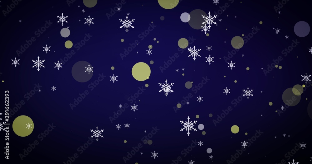 Golden, snowflakes and bokeh lights on the blue Merry Christmas background. 3D render Golden, snowflakes and bokeh lights on the blue Merry Christmas background. 3D render