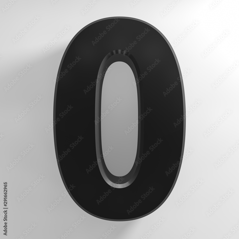 Number 0 black color collection on white background illustration 3D rendering Number 0 black color collection on white background illustration 3D rendering