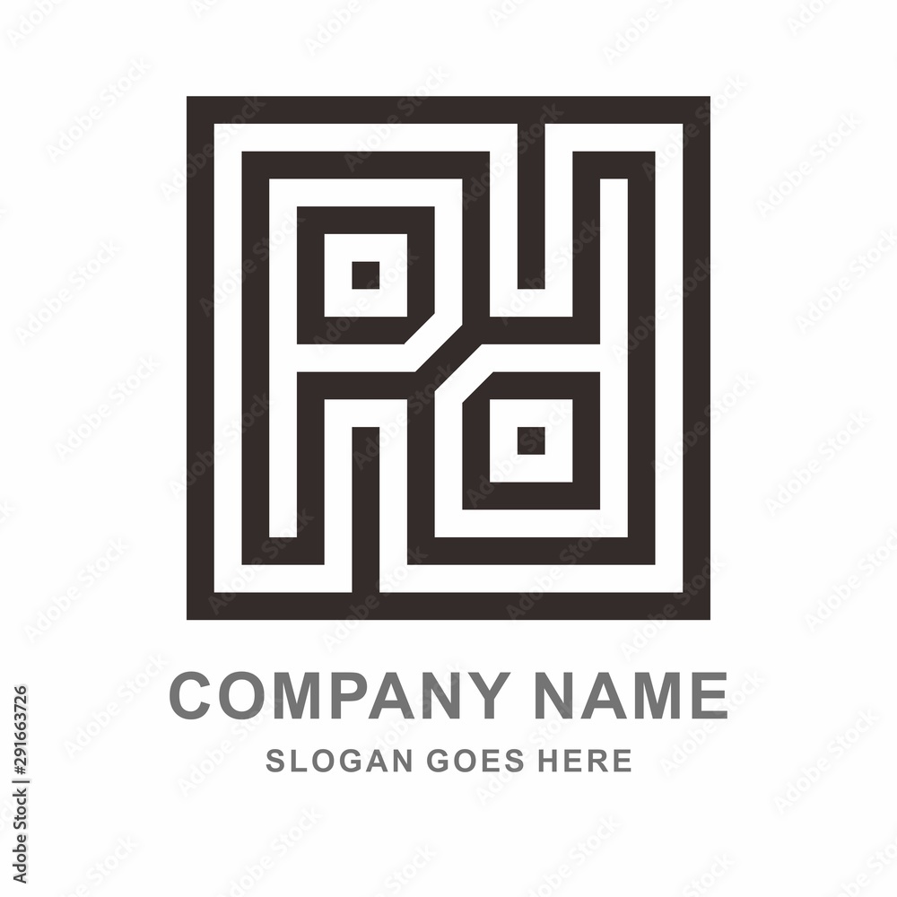 Geometric Square Letter P & D Space Business Company Vector Logo Design Geometric Square Letter P & D Space Business Company Vector Logo Design