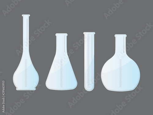  Test tubes flat icon vector