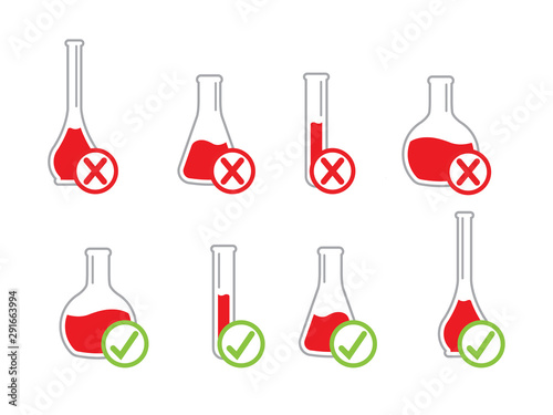  Test tubes flat icon vector