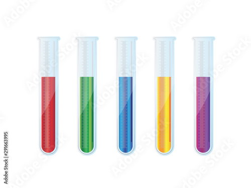  Test tubes flat icon vector