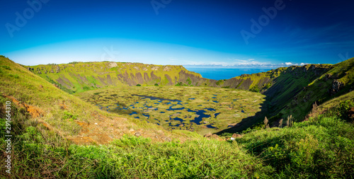 Whole Rano kau volcanic crater gigapan view photo