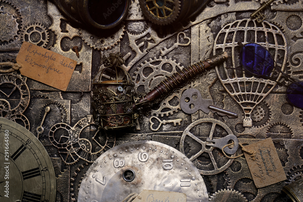 Steampunk ingranaggi su tavola Steampunk ingranaggi su tavola