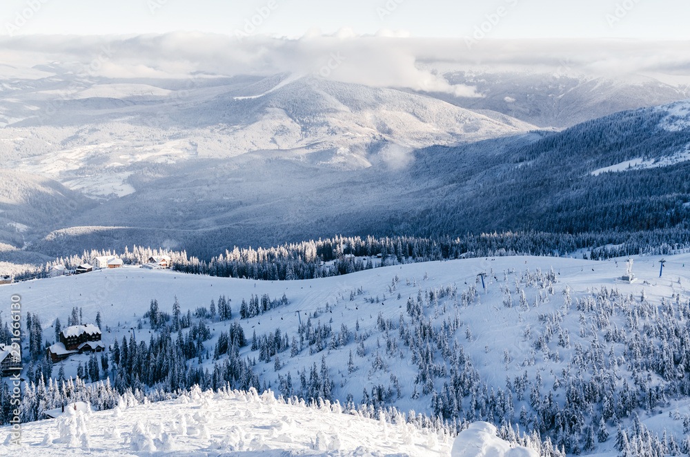 Beautiful winter landscape on Mountain