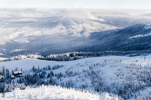 Beautiful winter landscape on Mountain photo