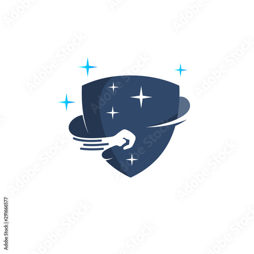 Shield logo design , Galaxy Space Logo Design Template Element