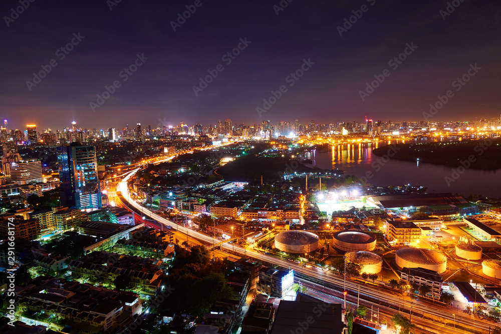 Bangkok night light panorama Bangkok night light panorama