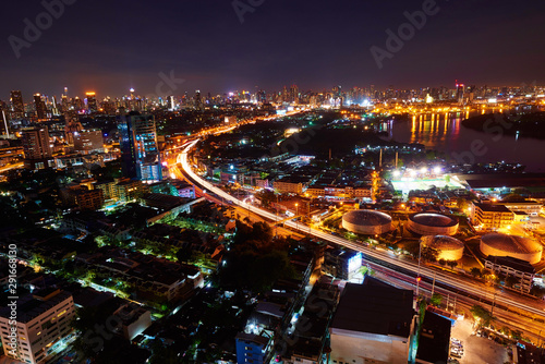Bangkok night light panorama © Metha
