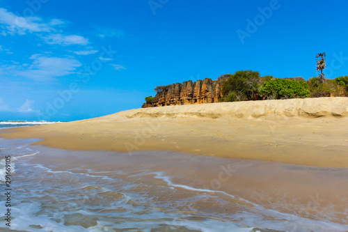 View of Tourinhos beach, the most famous beach in São Miguel do Gostoso, Brazil