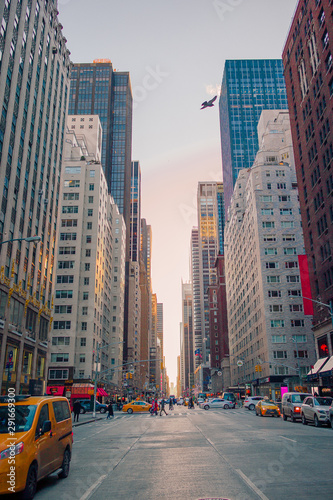 Beautiful street of New York City and America, January 01th, 2018 in Manhattan, New York City. © travnikovstudio