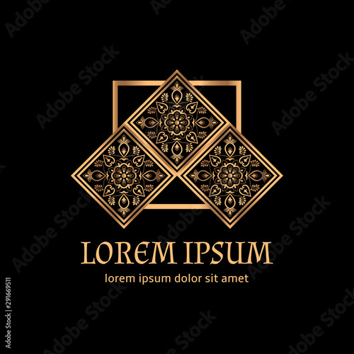 Luxury royal pattern vector element. Ethnic arabesque tile motif. Islamic border design for Christmas ornament, new year holiday emblem template, beauty spa salon logo, wedding party.