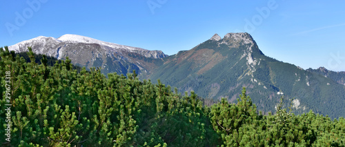 Fototapeta Naklejka Na Ścianę i Meble -  Panorama - Karczmisko - Widok na białe Czerwone Wierchy, Giewont i Przełęcz Kondratową
