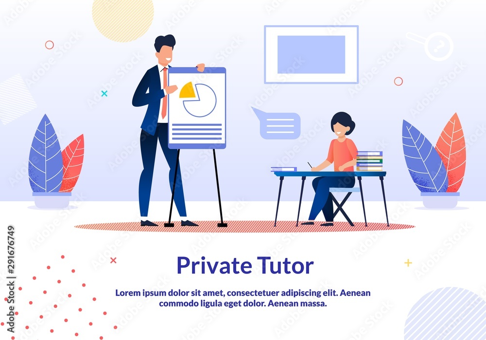 Fotografie Advertising Banner is Written Private Tutor Flat.