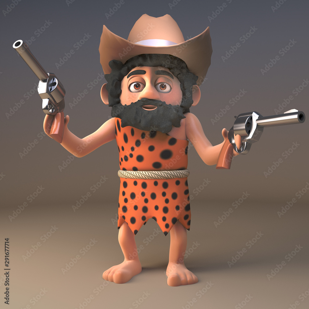 3d cartoon prehistoric caveman 