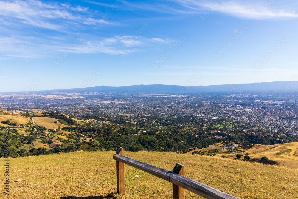 View of Silicon Valley from Sierra mountains in California, USA