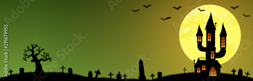 Halloween scary castle background