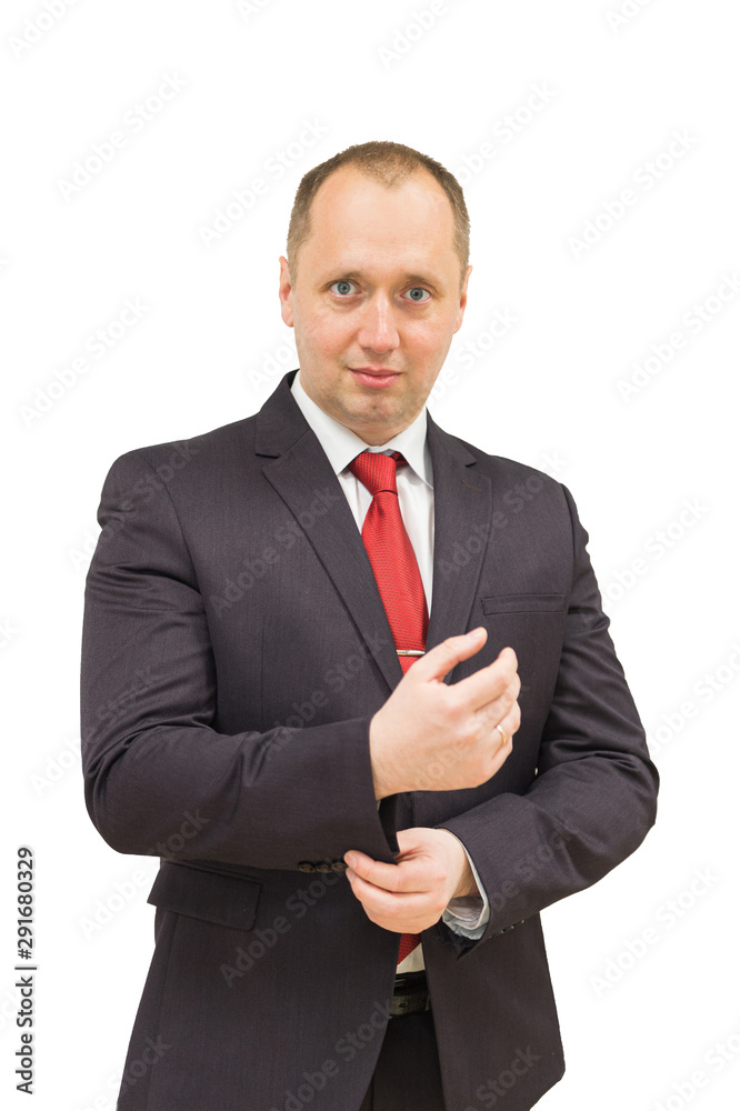 Portrait of a handsome smiling business man, isolated on white background Portrait of a handsome smiling business man, isolated on white background